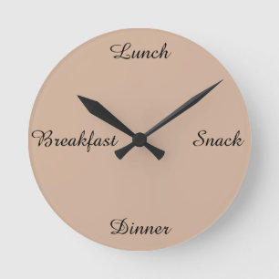 Horloge Ronde dinner~ WALLCLOCK. de casse-croûte de déjeuner d