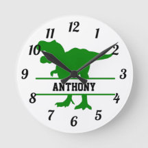Horloge ronde Dinosaure personnalisée