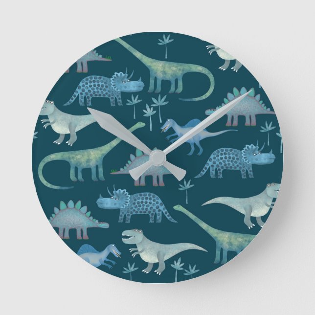 Horloge Ronde Dinosaure vert (Recto)