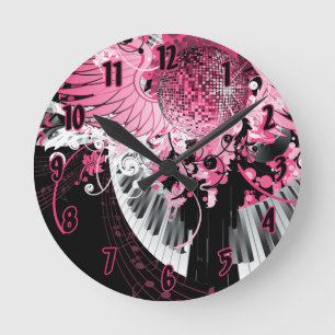 Horloge Ronde Disco nommée personnalisée de musique de danse