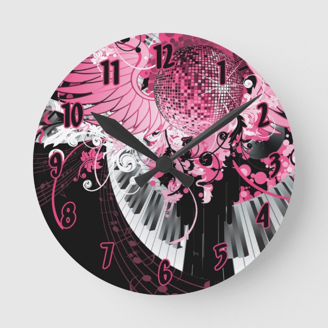 Horloge Ronde Disco nommée personnalisée de musique de danse (Recto)