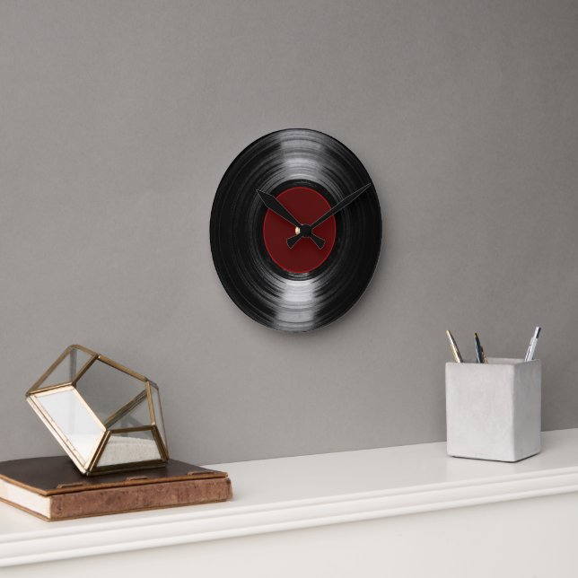 Horloge Ronde disque vinyle (Bureau)