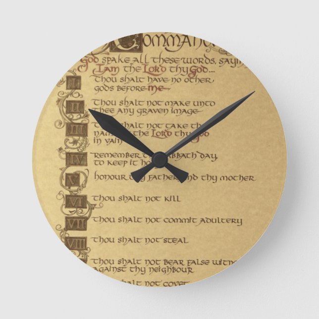 Horloge Ronde dix commandements (Recto)