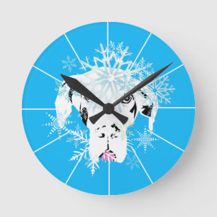 Horloge Ronde Dogue Allemand Bleu