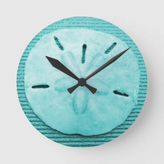 Horloge Ronde Dollar de sable turquoise