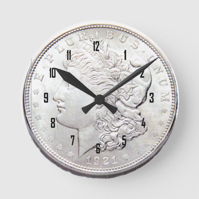 HORLOGE RONDE DOLLAR EN ARGENT DE MORGAN (Recto)