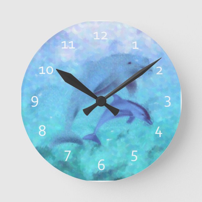 Horloge Ronde Dolphin Family Clocks (Recto)