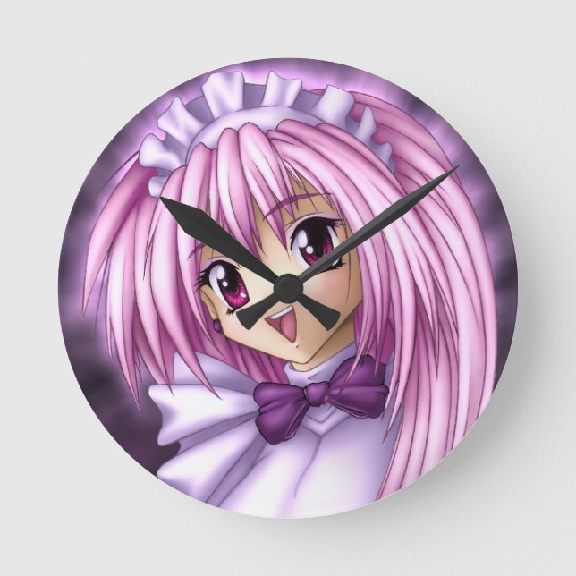 Horloge Ronde Domestique mignonne de fille d'Anime (Recto)