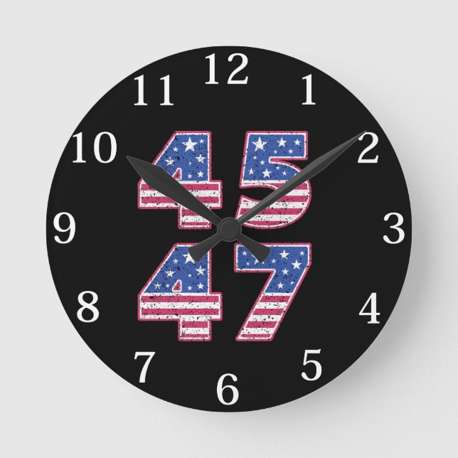 Horloge Ronde Donald Trump 45-47 (Recto)