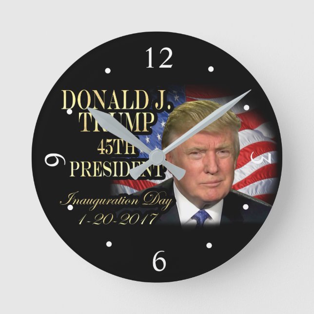 Horloge Ronde Donald Trump 45e président élu (Recto)