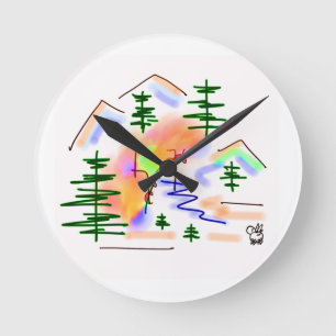 Horloge Ronde donkey and rainbow