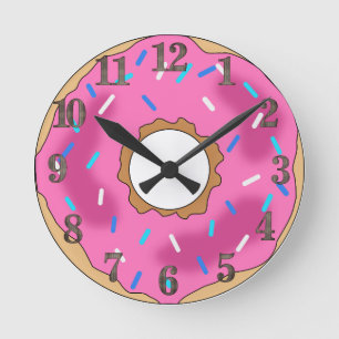 Horloge Ronde Donut avec la glaçure et des Streuseln
