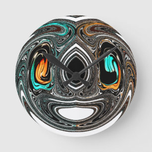 Horloge Ronde Doodle ethnique africain Zebra texturé Art Imprime