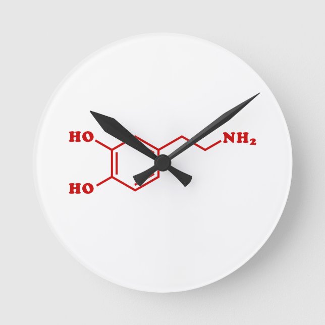 Horloge Ronde Dopamine formule chimique moléculaire (Recto)