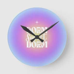 Horloge Ronde Dorm Sweet Dorm Bleu & Purple Gradient Aura