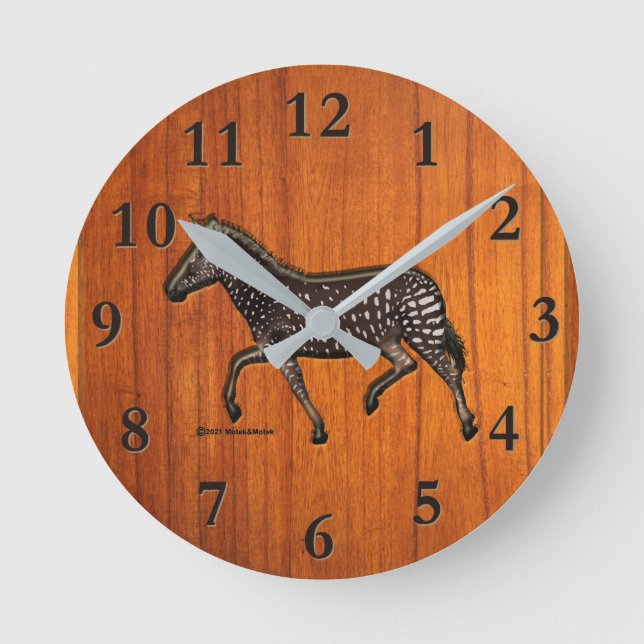 Horloge Ronde Dot Zebra Round Clock (Recto)