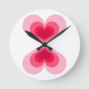 Horloge Ronde Double coeur