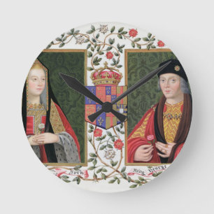 Horloge Ronde Double portrait d'Elizabeth de York (1465-1503) a