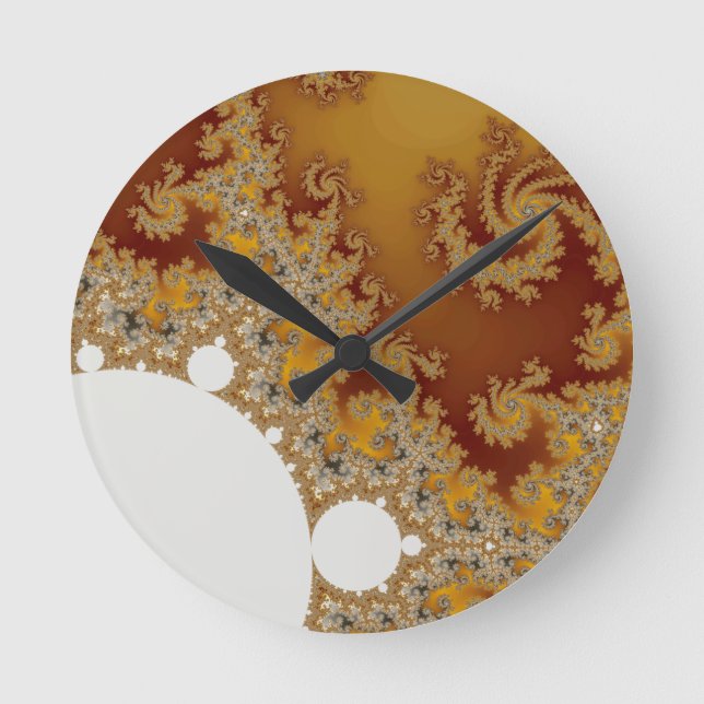 Horloge Ronde Dragon blanc - art de fractale (Recto)