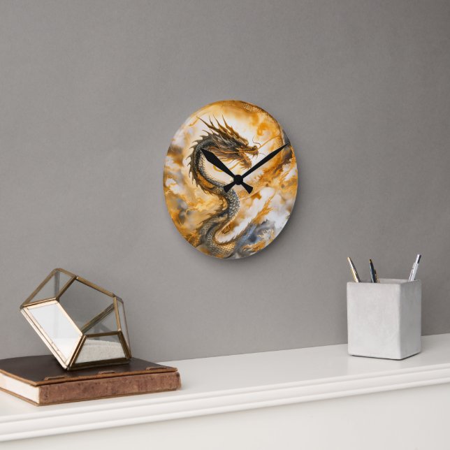 Horloge Ronde Dragon chinois (Bureau)