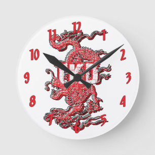 Horloge Ronde Dragon du Taekwondo
