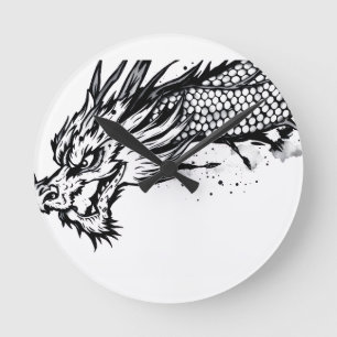Horloge Ronde Dragon Échelle d'Ombre