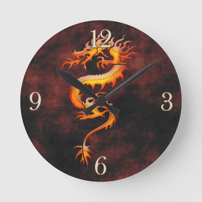 Horloge Ronde Dragon Fantasy Art Clock (Recto)