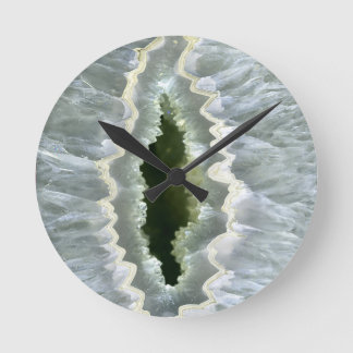 Horloge Ronde Dragon Oeil Agate Druzy