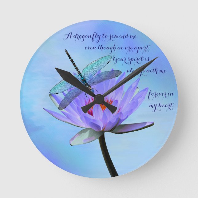 Horloge Ronde Dragonfly on Water Lily Sentim Wall (Recto)
