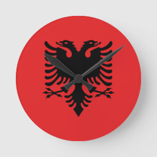 Horloge Ronde Drapeau Albanie