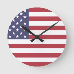 Horloge Ronde drapeau américain