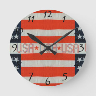 Horloge Ronde Drapeau américain