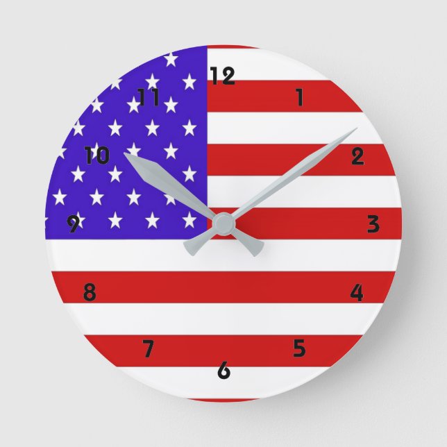 Horloge Ronde Drapeau américain (Recto)