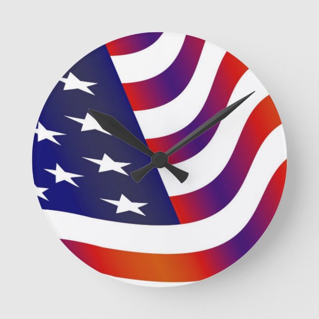 Horloge Ronde Drapeau américain (Recto)