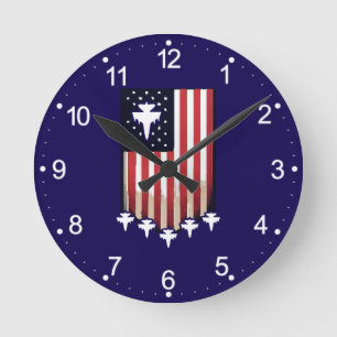 Horloge Ronde Drapeau Américain 4 juillet-65079