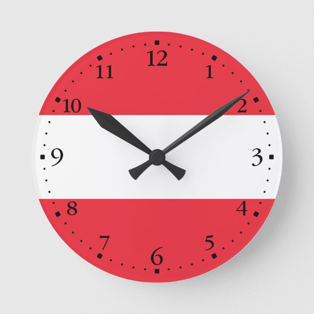 Horloge Ronde Drapeau autrichien patriotique (Recto)