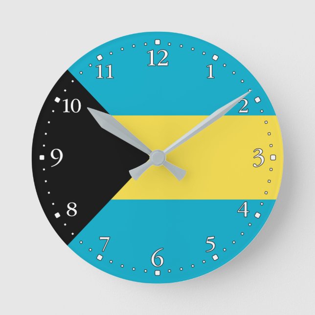 Horloge Ronde Drapeau bahamien patriotique (Recto)