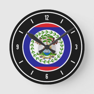 Horloge Ronde Drapeau Belize élégant