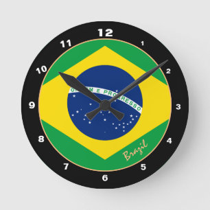 Horloge Ronde Drapeau brésilien patriotique, Brésil Accueil / de