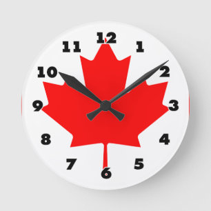 Horloge Ronde Drapeau canadien d'horloge murale ronde faite sur