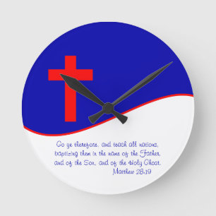 Horloge Ronde Drapeau chrétien inspiré