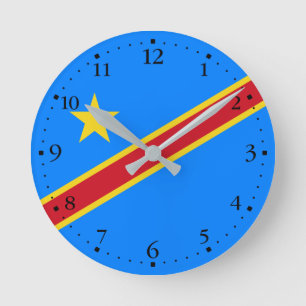 Horloge Ronde Drapeau Congo Kinshasa