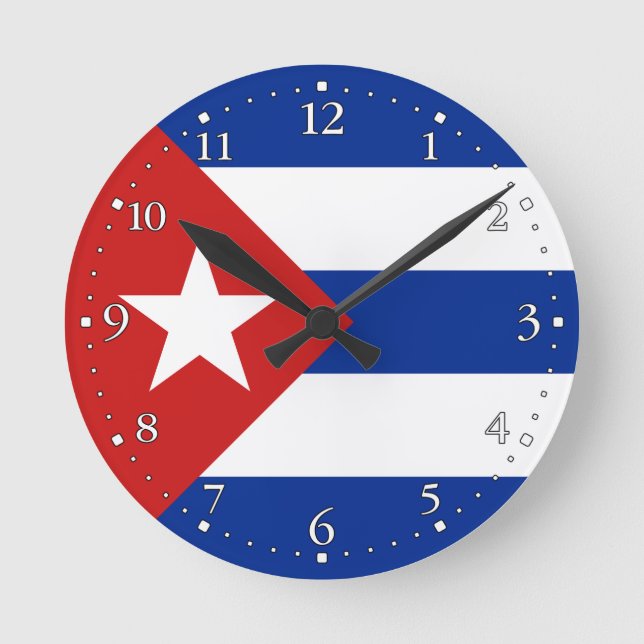 Horloge Ronde Drapeau Cuba (Recto)