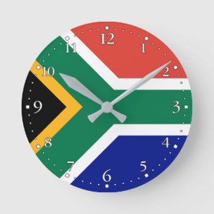 Horloge Ronde Drapeau d'Afrique du Sud