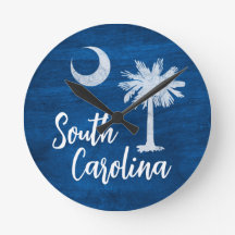Drapeau de Caroline du Sud avec Palmetto Tree Blue