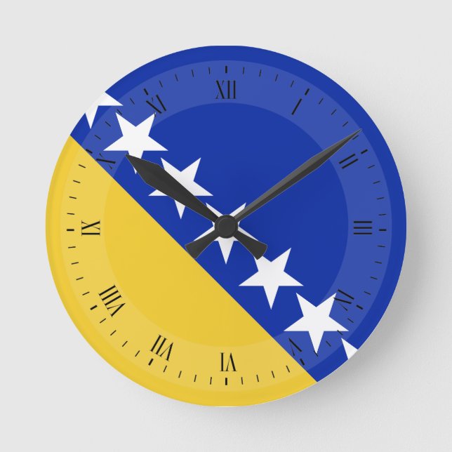 Horloge Ronde Drapeau de la Bosnie (Recto)