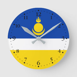 Horloge Ronde Drapeau de la Buryatia patriotique