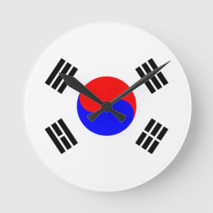 Horloge Ronde Drapeau de la Corée du Sud