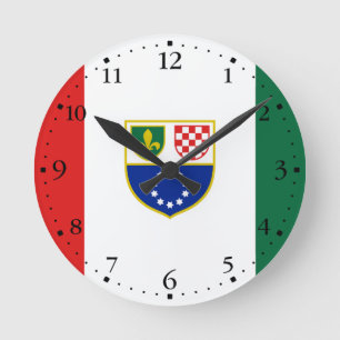 Horloge Ronde Drapeau de la Fédération de Bosnie-Herzégovine