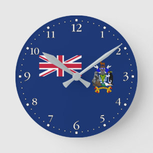 Horloge Ronde Drapeau de la Géorgie du Sud et des îles Sandwich 